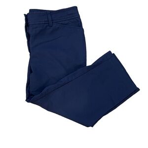 DALIA Navy Blue Cropped Mid Rise Trouser Dress Pant Capri 12